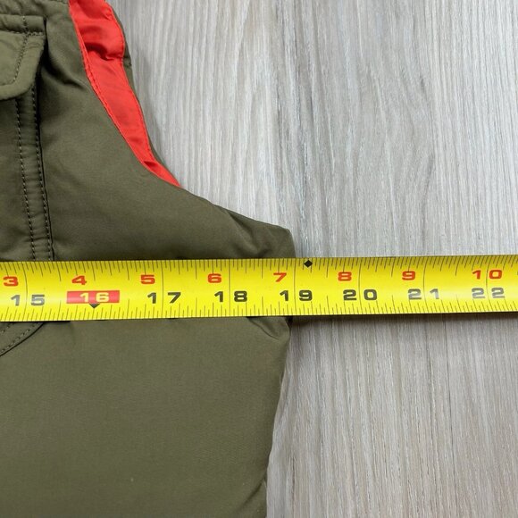 Ralph Lauren Rugby Down Vest Calf Suede Patch Army Green Men’s Size S Small - Picture 14 of 16